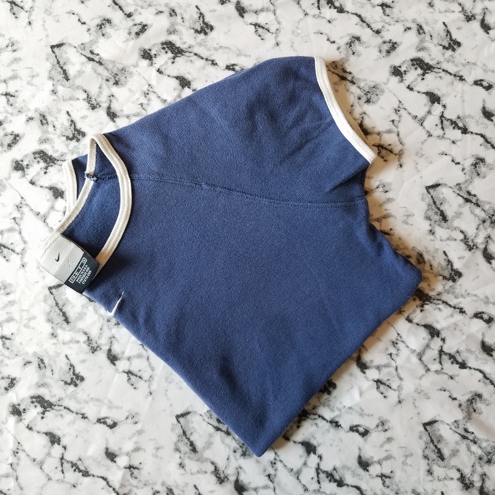 Nike Women's Vintage Blue and White T-shirt